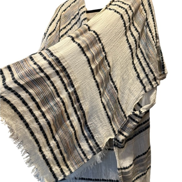 American Eagle AE Long Midi Kimono Cotton Blend Southwestern Fringe Women's O/S - Picture 3 of 12